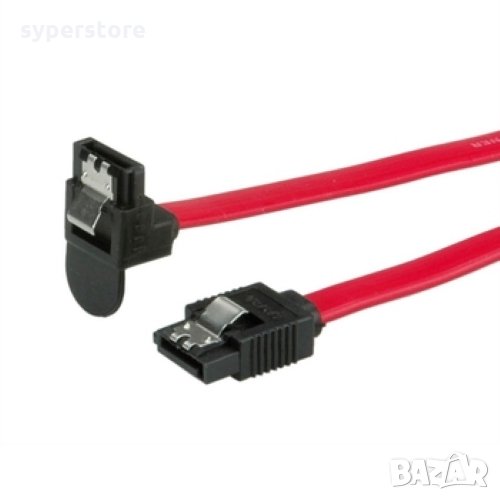 Кабел HDD SATA Мъжко към Мъжко Ъглов на 90° 0.5 метра Digital One SP01422 HDD S-ATA 6.0 Latch Angled, снимка 1