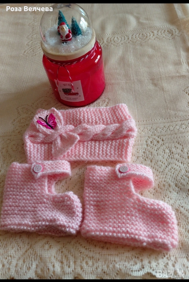 Най малките заслужават най доброто Ръчно плетен детски комплект , снимка 1