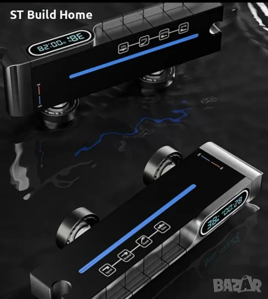 Луксозен Комплект Душ Глава с Цифров Дисплей – 4-функционален душ за баня, снимка 1