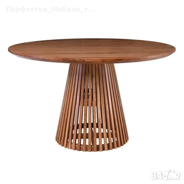 Дизайнерска кръгла маса акация диам. 130см. в рустик стил- холна маса 80см. , снимка 1