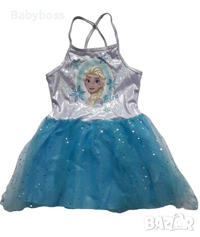 Детска рокля с презрамки и тюл Disney Frozen, снимка 1