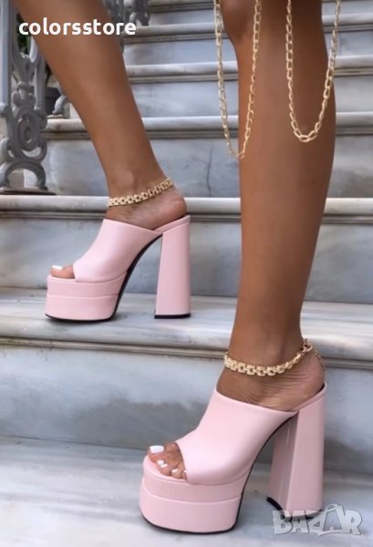 Чехли на ток - пудра кожа - DTC1, снимка 1