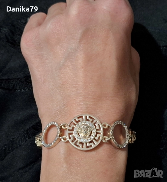 Луксозна гривна от колекция Версаче със сребро и злато, снимка 1