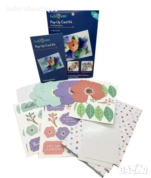Комплект за направа на Pop-up картички Цветя, снимка 1