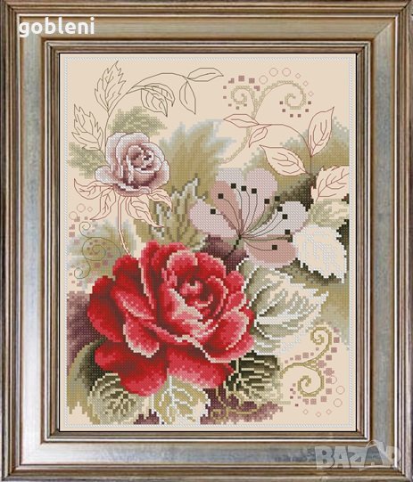 гоблен "РОЗА" Д46 - размери 28*36 см,; 26 цвята; , снимка 1