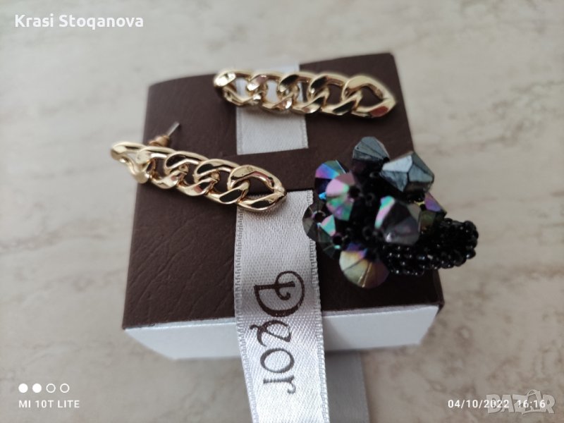 Обеци в Златист Цвят - Висящи , снимка 1