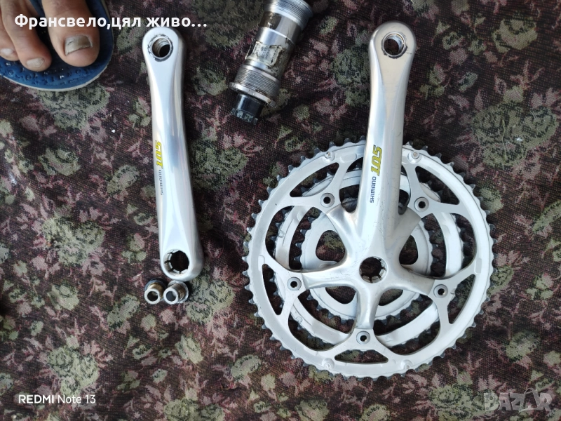 Курбел със средно движение за велосипед колело Shimano 105, снимка 1