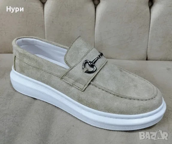 Мъжки официални бежови обувки, снимка 1