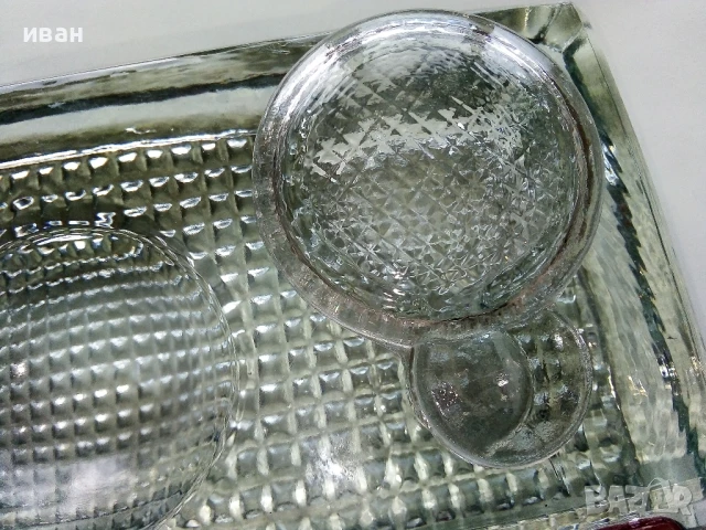 Стара стъклена мастилница + две писалки, снимка 2 - Антикварни и старинни предмети - 50486607