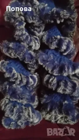 Уникален шал естествен косъм и  мохер акрилен  /син цвят/ , снимка 2 - Шалове - 47819223