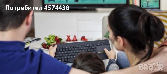 Клавиатура Безжична Logitech K400 Plus Dark, Touchpad, PC-to-TV control, снимка 2 - Други - 53218082
