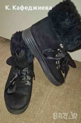 Дамски велурени боти, снимка 6 - Дамски боти - 47850520