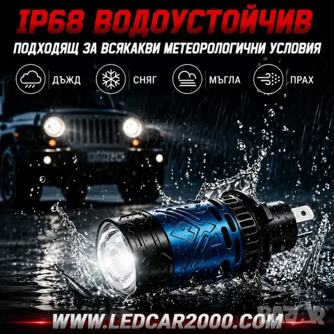 LED крушки H4 Mini с CSP LED технология – размер като оригиналната H4 крушка, снимка 14 - Аксесоари и консумативи - 55705521