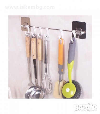 ЗАКАЧАЛКА ЗА КУХНЕНСКИ ПРИБОРИ С 6 КУКИ БЕЗ ПРОБИВАНЕ - код 2658, снимка 3 - Други - 33927760