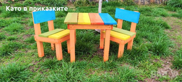 Детска маса със столчета; Дървена масичка със столове за деца, снимка 2 - Други - 40149734