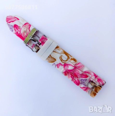 СИЛИКОНОВА КАИШКА ЗА ЧАСОВНИК ФЛОРАЛНИ МОТИВИ. СИЛИКОНОВИ ГУМЕНИ КАИШКИ ЗА ЧАСОВНИЦИ НА ЦВЕТЯ