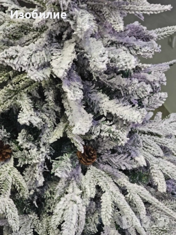 Изкуствена елха K r i n g Melbourne,  Цялата заснежена с метална стойка., снимка 9 - Декорация за дома - 52349540