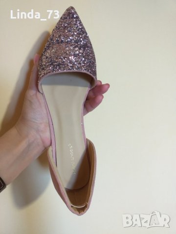 Дам.сандали-/изк.велур+брокат/-"Ideal shoes"-№40-цвят-розов. Закупени от Италия., снимка 8 - Сандали - 29287189