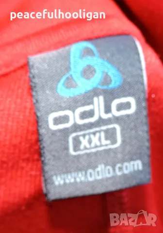 ODLO мъжка спортна блуза XXL – Поло яка, 1/2 цип, червено и черно, снимка 13 - Спортни дрехи, екипи - 56058668