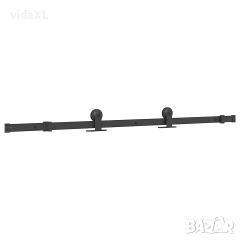 vidaXL Плъзгаща се врата с обков 76x205 см Закалено стъкло&Алуминий, снимка 2 - Входни врати - 56147078