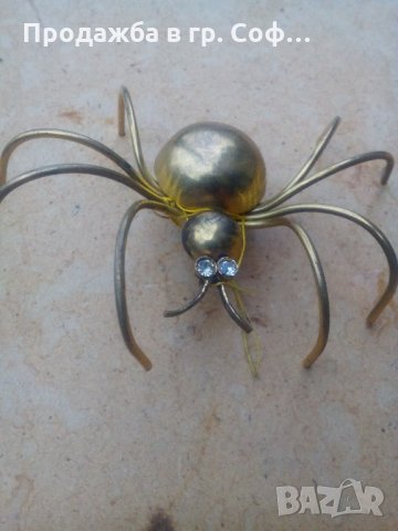 Ретро брошка паяк позлата, снимка 1