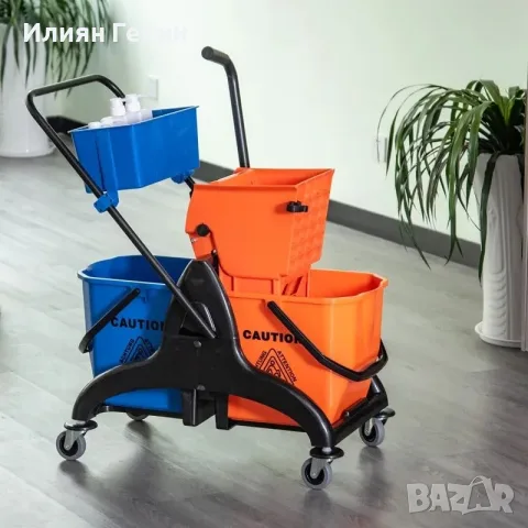 Професионална количка за почистване с 2 x 26L кофи, снимка 7 - Обзавеждане за заведение - 55894408