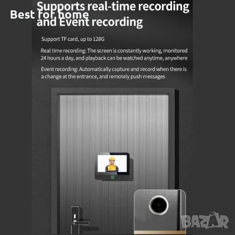 Видео WiFi шпионка IMODIX S50 WiFi, Tuya с подарък SD карта, снимка 6 - Комплекти за видеонаблюдение - 48550979