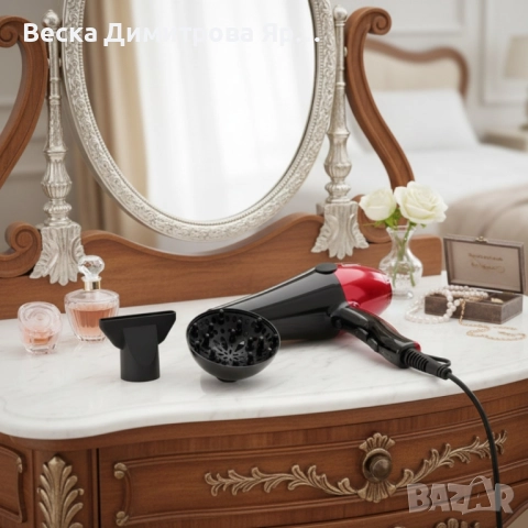 Сешоар Rosberg 2000W с дифузер – Бързо сушене, повече обем и пълен контрол всеки ден, снимка 3 - Сешоари - 52529322