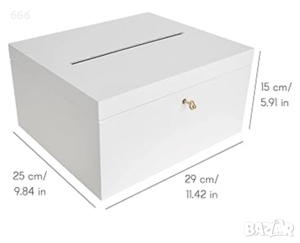 Дървена кутия за парични подаръци с отвор, ключалка и ключ, снимка 3 - Други стоки за дома - 53216951