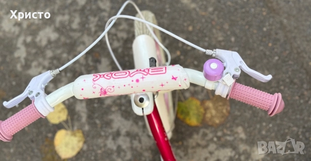 Велосипед за момиче 14" Flower Pink, с помощни колела, снимка 6 - Велосипеди - 52395211