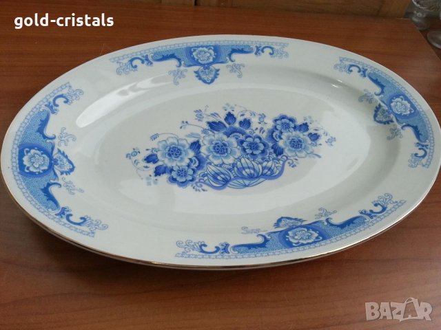 Стар български порцелан плато елипса поднос