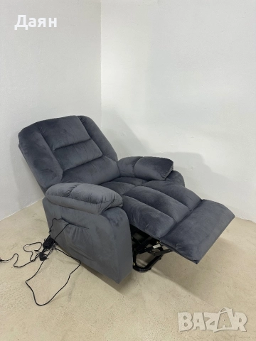 Масажно кресло HOMCOM, повдигаш механизъм, 8 точки за масаж, отопление, кадифе , снимка 2 - Дивани и мека мебел - 52439407