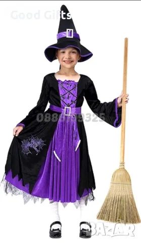 Детска рокля на Вещица, Детски карнавален костюм Вещица, Детска  Рокля за Хелоуин , снимка 3 - Детски рокли и поли - 47766882