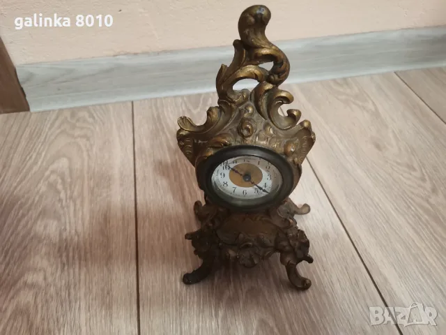 Стар бронзов работещ часовник, снимка 2 - Антикварни и старинни предмети - 55852036