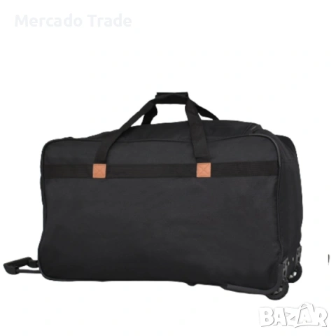Сак с дръжка и колела Mercado Trade, 12136, Текстил, Черен, снимка 2 - Сакове - 54360191