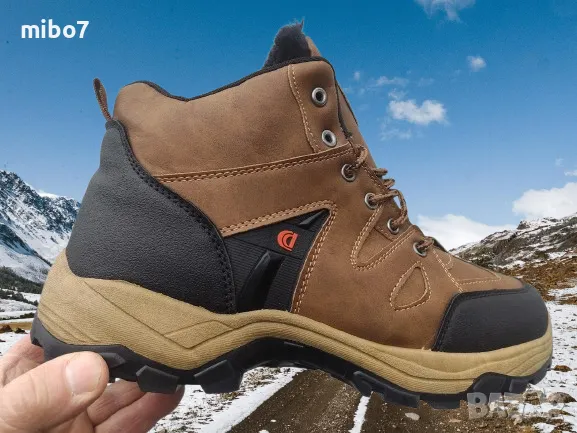 Мъжки зимни боти с топъл хастар в кафяво -Caidai., снимка 4 - Мъжки боти - 48273784