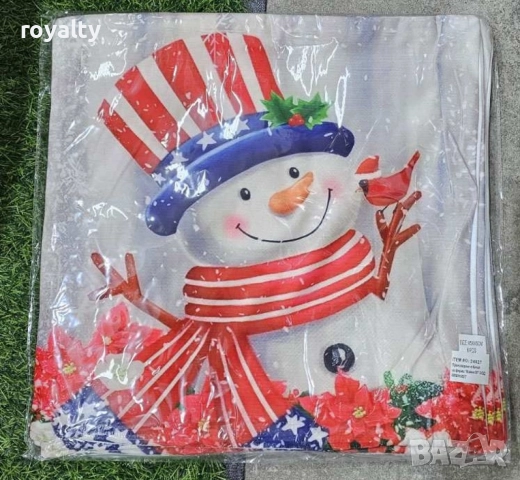 Коледни декоративни калъфки за възглавници – 7 уникални празнични дизайна, 45×45 см - 6бр в комплект, снимка 12 - Други стоки за дома - 52121831