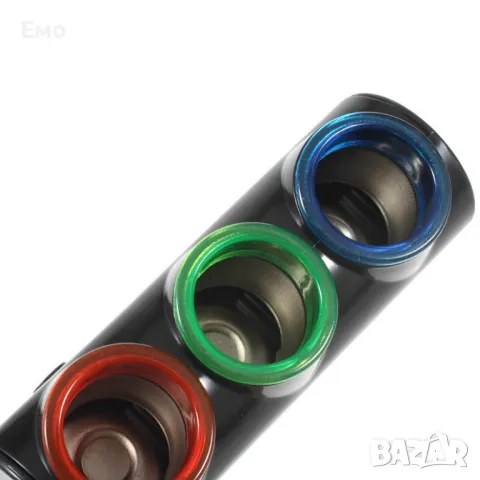 Мултифункционално зарядно за кола -  2 USB порта и 3 гнезда за запалка 120W мощност и стилен дизайн, снимка 3 - Аксесоари и консумативи - 48676464