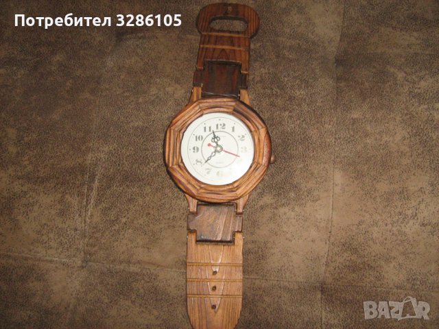 дървен часовник за стена, снимка 1 - Други ценни предмети - 36685416