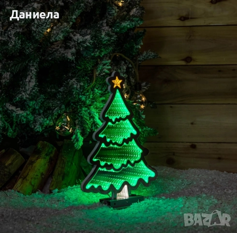 LED коледна елха с 3D светлинен ефект – модерна празнична декорация за дома, снимка 2 - Декорация за дома - 52812465