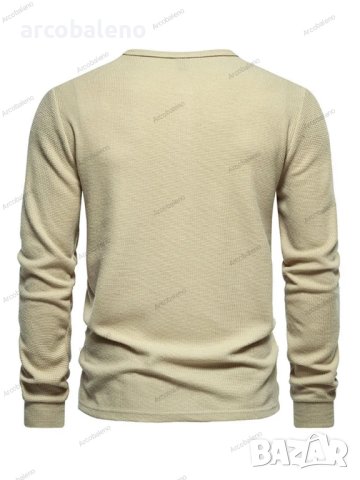 Мъжка тениска с дълги ръкави и четири копчета с гофрирано деколте, 6цвята , снимка 12 - Тениски - 42784166