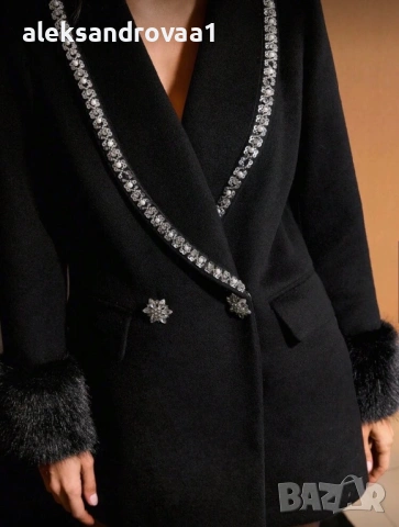 ЛУКСОЗНО ПАЛТО ОТ ПРЕМИУМ ВЪЛНА , снимка 3 - Палта, манта - 53233929