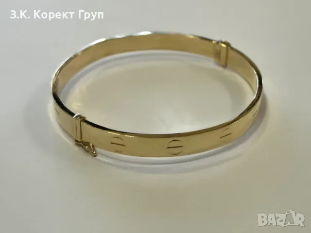 Твърда златна гривна модел Cartier – 14К (585) / 10.28 гр., снимка 3 - Гривни - 55852482