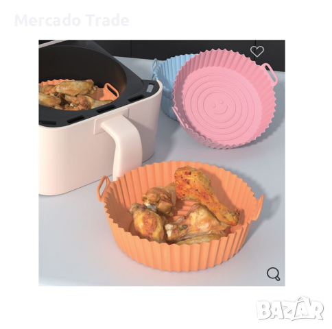 Силиконова форма за печене Mercado Trade, За Air Fryer, Черна, снимка 3 - Съдове за готвене - 44600439