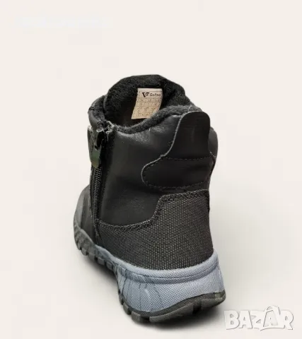 Детски боти апрески висок модел с лепенки A-208 black, снимка 3 - Детски боти и ботуши - 48392999