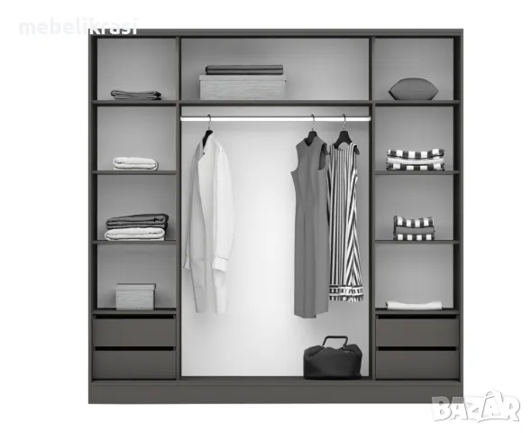 Спален Комплект Симона-графит/канела страта, снимка 7 - Спални и легла - 33448233