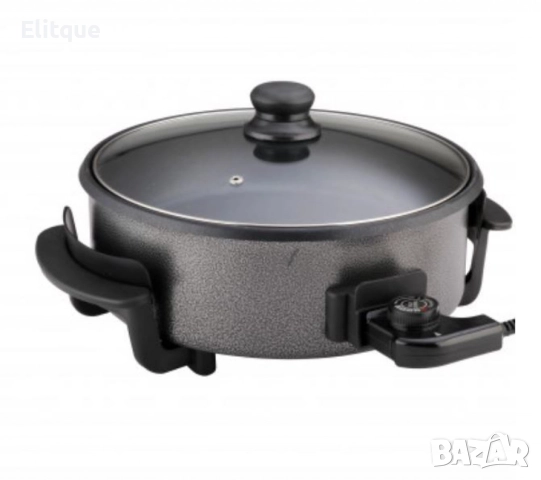 Електрически тиган за приготвяне на пица Rosberg, 1500W, 32 см, Терморегулатор, Незалепващо покритие, снимка 2 - Други - 52591012