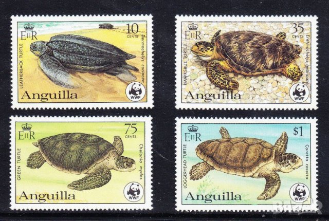 Ангуила. 1983. WWF. Фауна. Гигантска морска костенурка., снимка 1