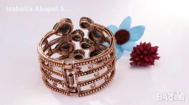 Гривна антично злато с тюркоази, снимка 4 - Гривни - 31857631