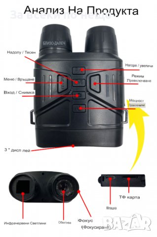 12-мегапикселов инфрачервен професионален бинокъл за нощно виждане , снимка 9 - Екипировка - 40059584